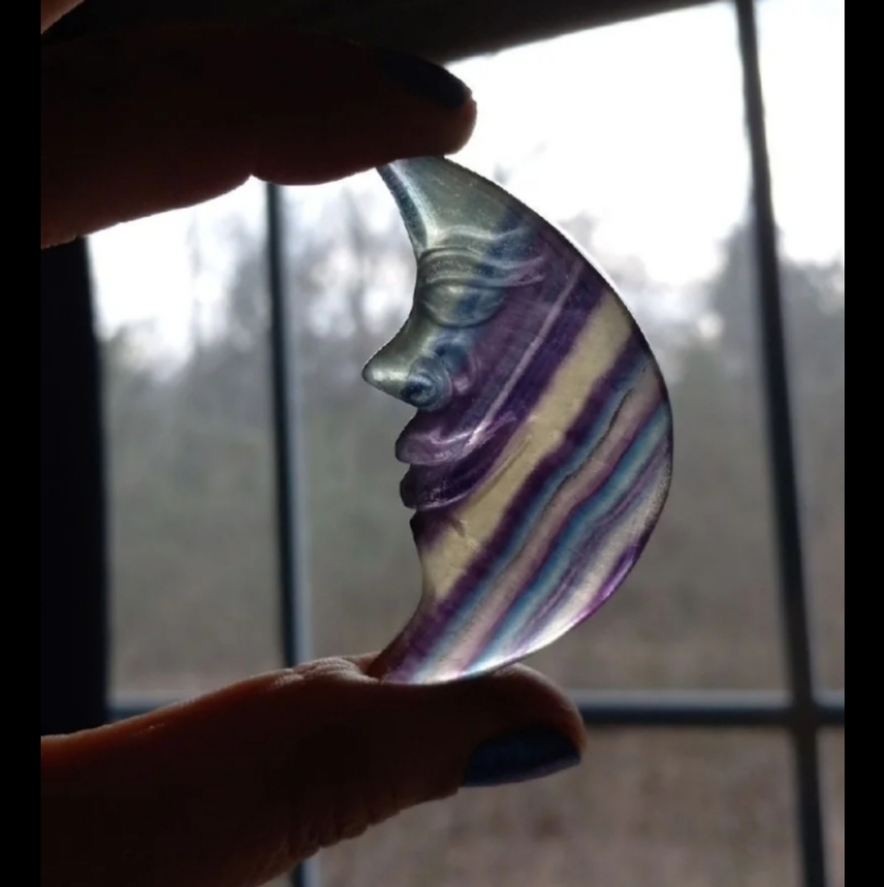 Rainbow fluorite Moon